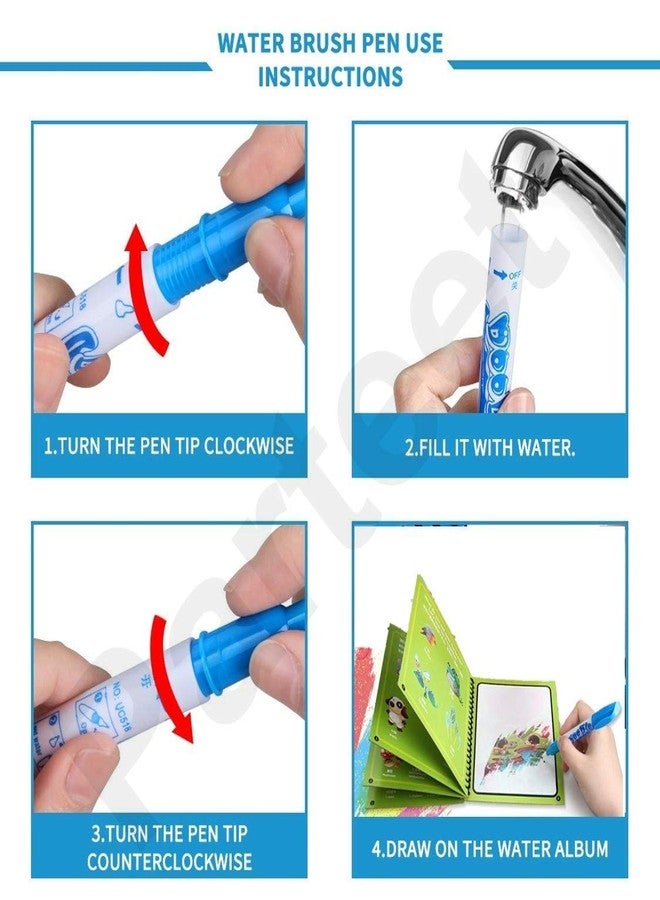 MSGH Reusable Magic Water Painting Book Magic Doodle Pen Kids Coloring Doodle Drawing Board Games Child Educational Toy/Magic Book Water Painting Book for Kids Pack of 1 Pcs (Frozen) - Image 3